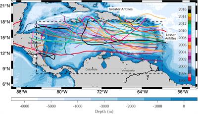 Extreme waves in the Caribbean Sea: spatial regionalization and long-term analysis